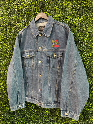 VINTAGE THE PRICE IS RIGHT SILVER LINING DENIM JACKET