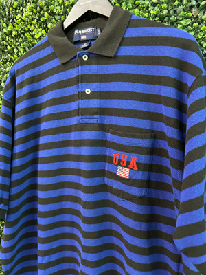 VINTAGE POLO SPORT STRIPED POCKET POLO