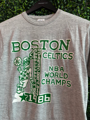 VINTAGE BOSTON CELTICS STARTER 1986 NBA CHAMPIONS TEE