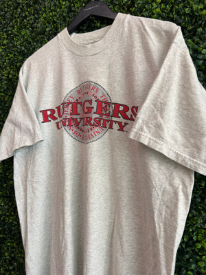 VINTAGE RUTGERS UNIVERSITY FRUIT OF THE LOOM GRAY TEE