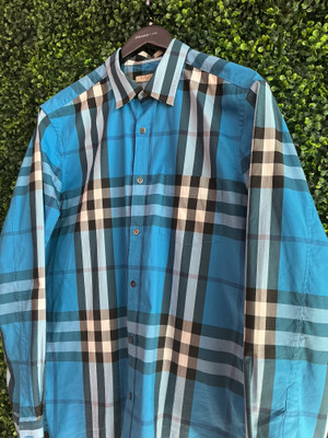 BURBERRY BLUE CHECKED L/S SHIRT