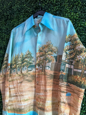 VINTAGE KENNINGTON MICKEY MOUSE L/S BUTTON UP