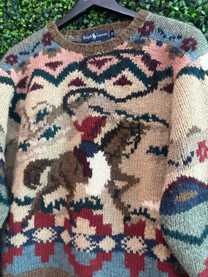 VINTAGE POLO RALPH LAUREN WOOL ESQUESTRIAN SWEATER