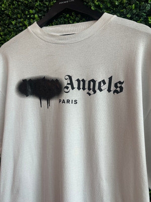 PALM ANGELS SPRAYED LOGO TEE (SZ L)