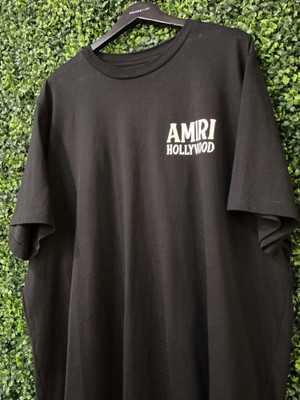 AMIRI HOLLYWOOD LOGO BLACK TEE (SZ 3XL)