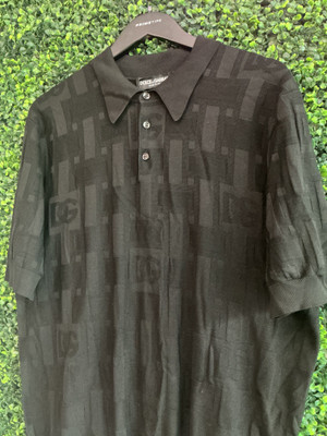 DOLCE & GABBANA BLACK SHORT SLEEVE POLO (SZ 2XL)