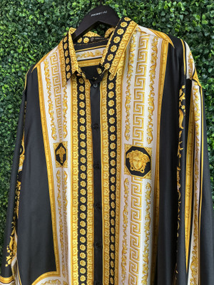 VERSACE PRINTED LONG SLEEVE BUTTON UP