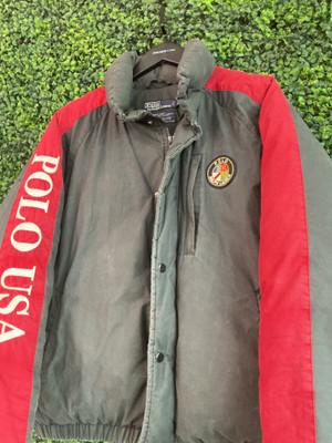 VINTAGE POLO RALPH LAUREN BLK/RED COOKIE PUFFER