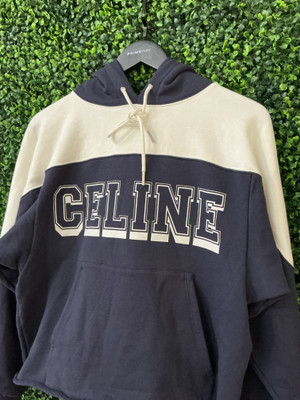 CELINE COLORBLOCK LOGO CROPPED HOODIE