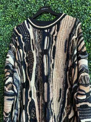 VINTAGE COOGI TAN/BLACK SWEATER