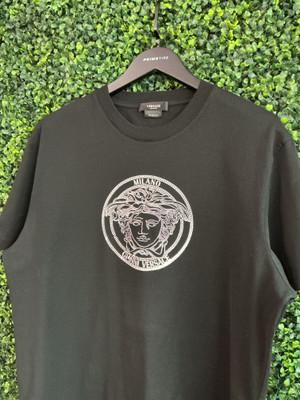 VERSACE BLACK MEDUSA LOGO TEE