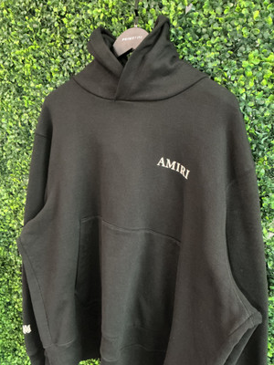 AMIRI BLACK BASIC LOGO PULLOVER HOODIE