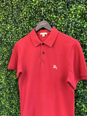 BURBERRY BRIT RED SHORT SLEEVE POLO ( SZ M)