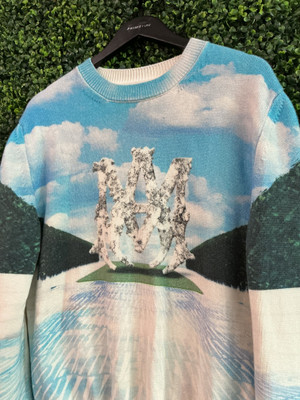 AMIRI COTTON/CASHMERE BLEND SKY SWEATER