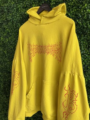 BALENCIAGA DARKWAVE YELLOW OVERSIZED HOODIE