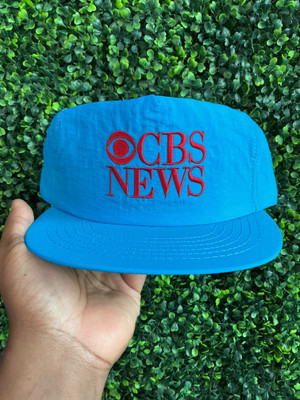 VINTAGE CBS NEWS RED LOGO NYLON SNAPBACK
