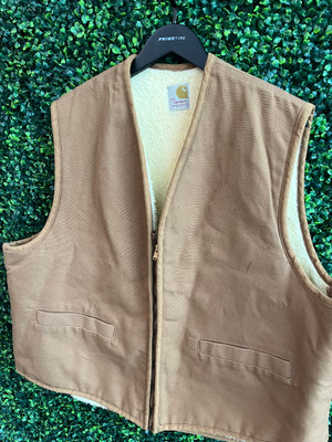 VINTAGE CARHARTT LINED VEST TAN