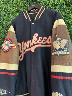 VINTAGE NEW YORK YANKEES JH DESIGNS REVERSIBLE COAT (SZ 3XL)