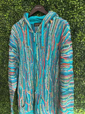 COOGI BLUE MULTICOLOR ZIP UP HOODIE
