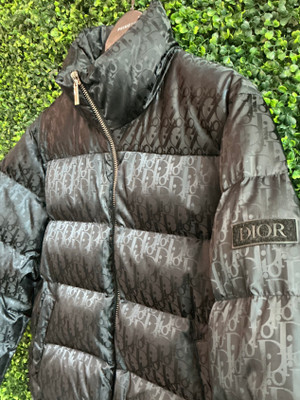 DIOR BLACK OBLIQUE PUFFER JACKET (SZ M)