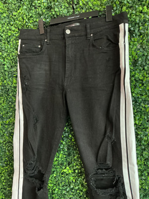 AMIIRI BLK/WHT TRACK DENIM (SZ 36)