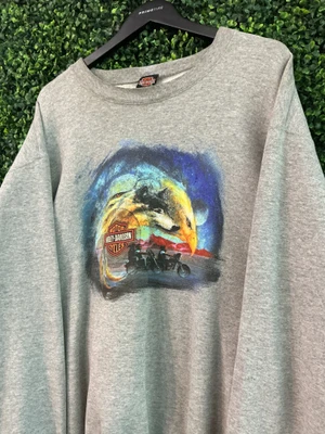 VTG HARLEY DAVIDSON GREY CREWNECK