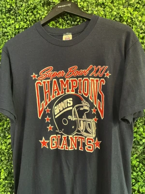 VINTAGE NY GIANTS SUPERBOWL XXI CHAMPS LOGO 7 TEE