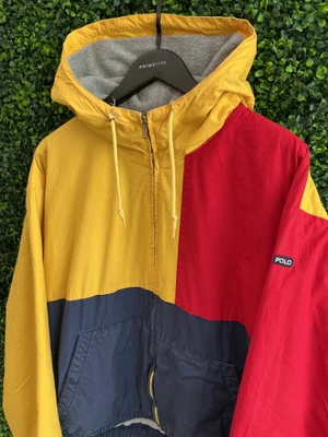 RARE POLO RALPH LAUREN COLORBLOCK ZIP UP HOODED JACKET