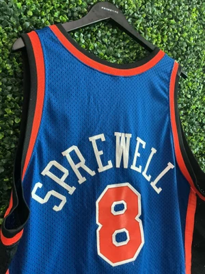 VINTAGE LATRELL SPREWELL NY KNICKS NIKE SWINGMAN AWAY JERSEY