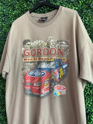 VINTAGE JEFF GORDON CHASE AUTHENTICS TAN TEE