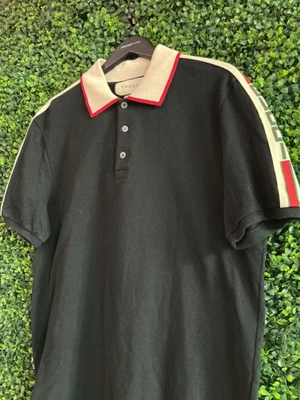 GUCCI BLACK COTTON POLO