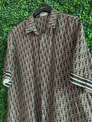 DIOR OBLIQUE BROWN/BLACK BUTTON UP