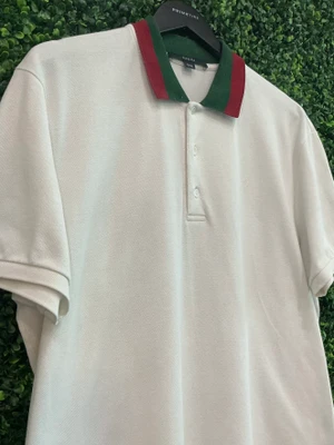 GUCCI RED/GREEN COLLARED POLO
