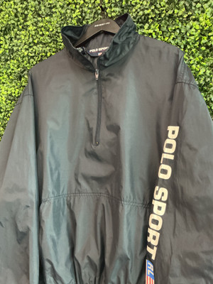 VINTAGE POLO SPORT HALF ZIP NYLON JACKET
