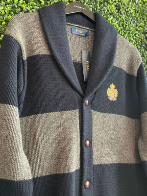 BRAND NEW POLO RALPH LAUREN STRIPED CHEST CARDIGAN