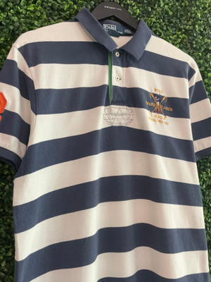 POLO RALPH LAUREN BLUE/WHITE STRIPED TOP