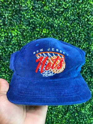 VINTAGE NEW JERSEY NETS SCRIPT CORDUROY SNAPBACK