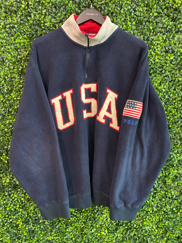 VINTAGE POLO SPORT USA FLEECE HALF ZIP - Primetime