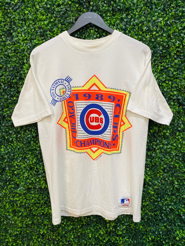 VINTAGE 1989 CHICAGO CUBS NL CHAMPS NUTMEG TEE