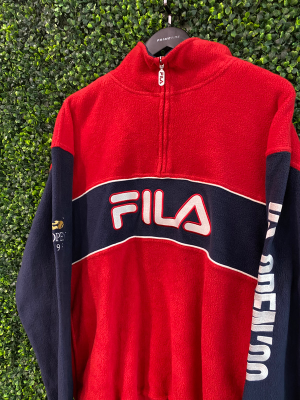 VINTAGE FILA 1999 US OPEN HALF ZIP FLEECE SWEATER - Primetime