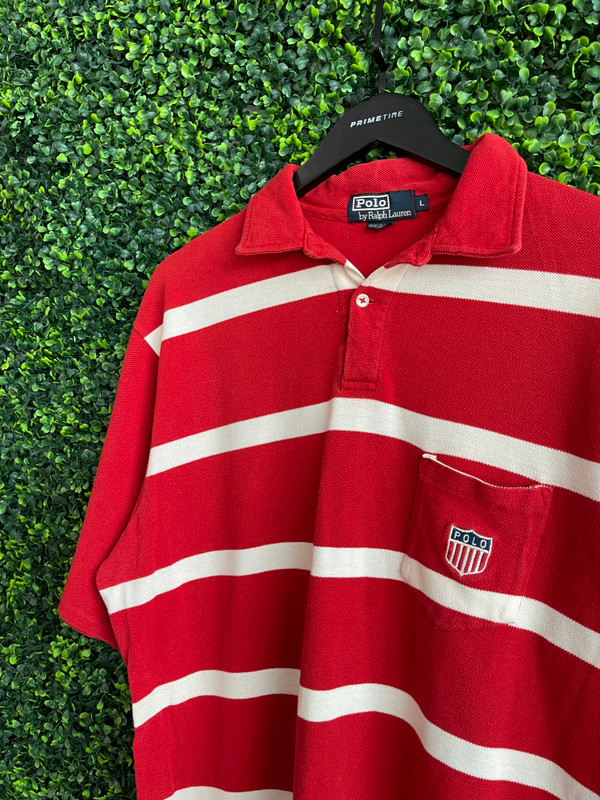 POLO RALPH LAUREN STRIPED SHIELD POLO