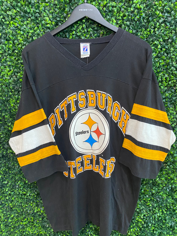 VINTAGE PITTSBURGH STEELERS LOGO 7 3/4 SLEEVE SHIRT