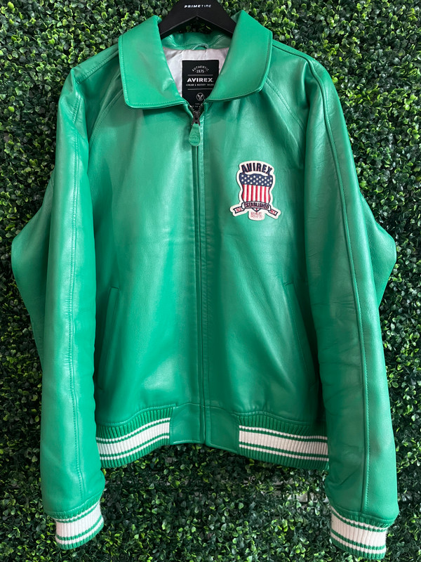 AVIREX GREEN ICON LEATHER JACKET