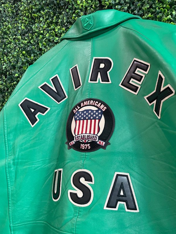 AVIREX GREEN ICON LEATHER JACKET