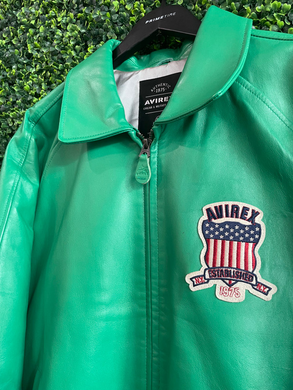 AVIREX GREEN ICON LEATHER JACKET