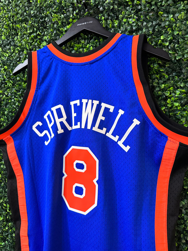 BRAND NEW LATRELL SPREWELL NEW YORK KNICKS MITCHELL & NESS SWINGMAN JERSEY