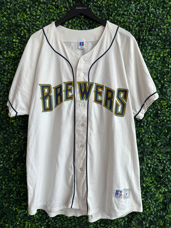 VINTAGE MILWAUKEE BREWERS RUSSELL ATHLETIC COTTON JERSEY