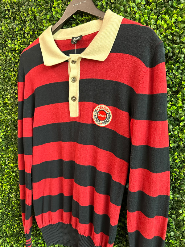 DOLCE & GABBANNA STRIPED POLO RUGBY