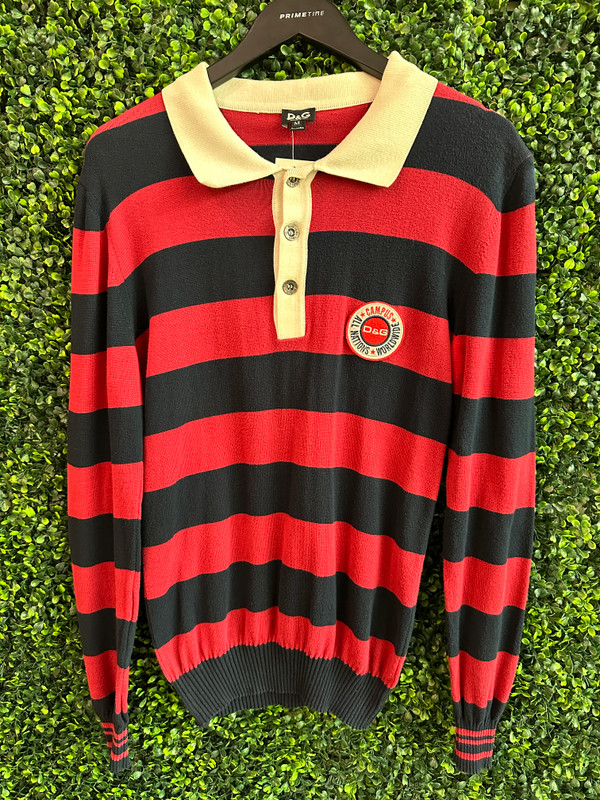 DOLCE & GABBANNA STRIPED POLO RUGBY