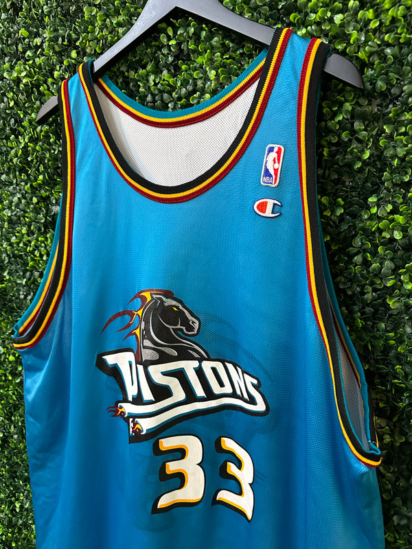 VINTAGE GRANT HILL DETROIT PISTONS REVERSIBLE CHAMPION JERSEY